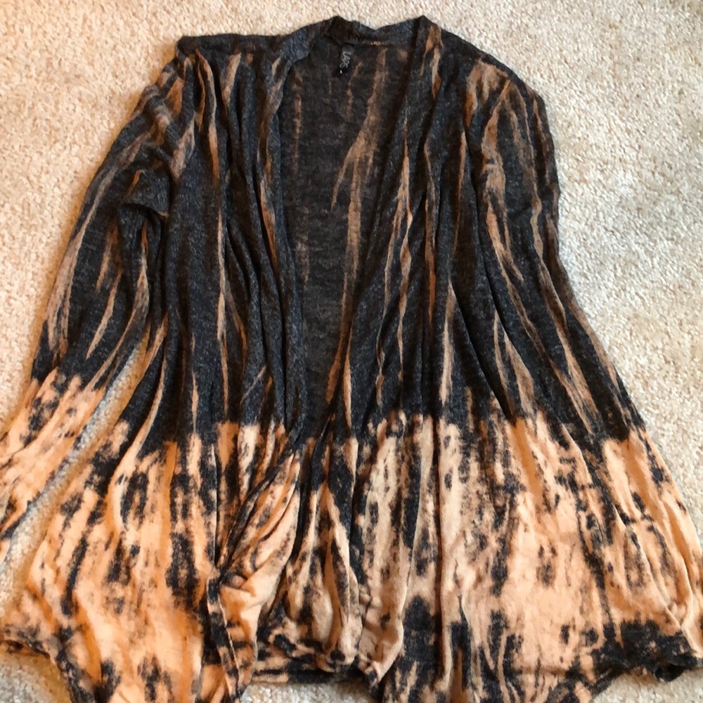 New Lapis cardigan sweater ombré size large black jacket long sleeve